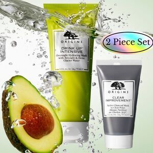 ORIGINS Drink Up Intensive Hydrating Mask and Clear Improvement Charcoal Mask